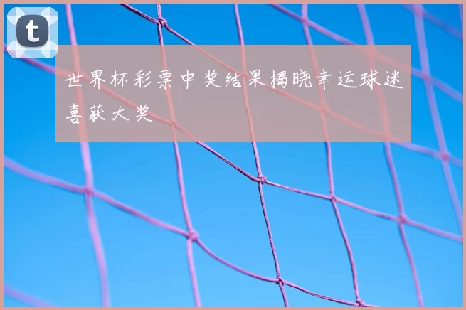 世界杯彩票中奖结果揭晓幸运球迷喜获大奖